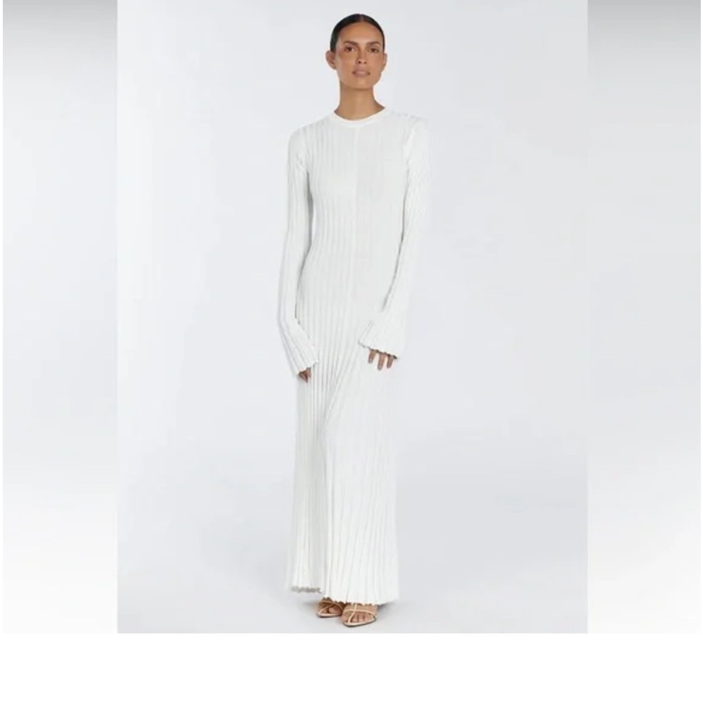 DISSH ADA OFF WHITE LONG SLEEVE MIDI